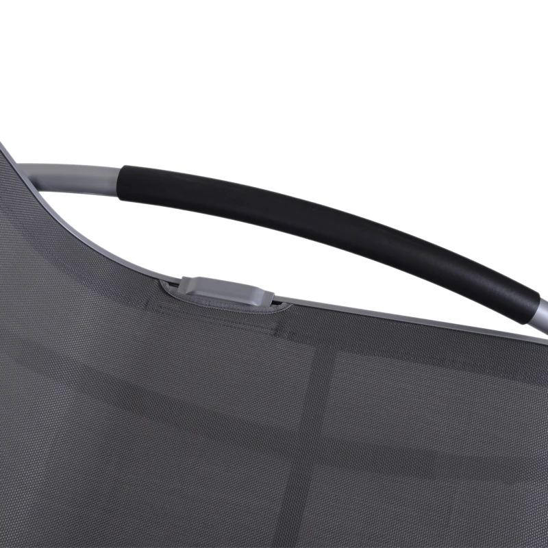 Outsunny Schaukelstuhl Schaukelliege Gartenliege Schwungliege mit Kopfkissen wetterfest Aluminium + Texteline Schwarz  bis 120 kg 117 x 62 x 91 cm