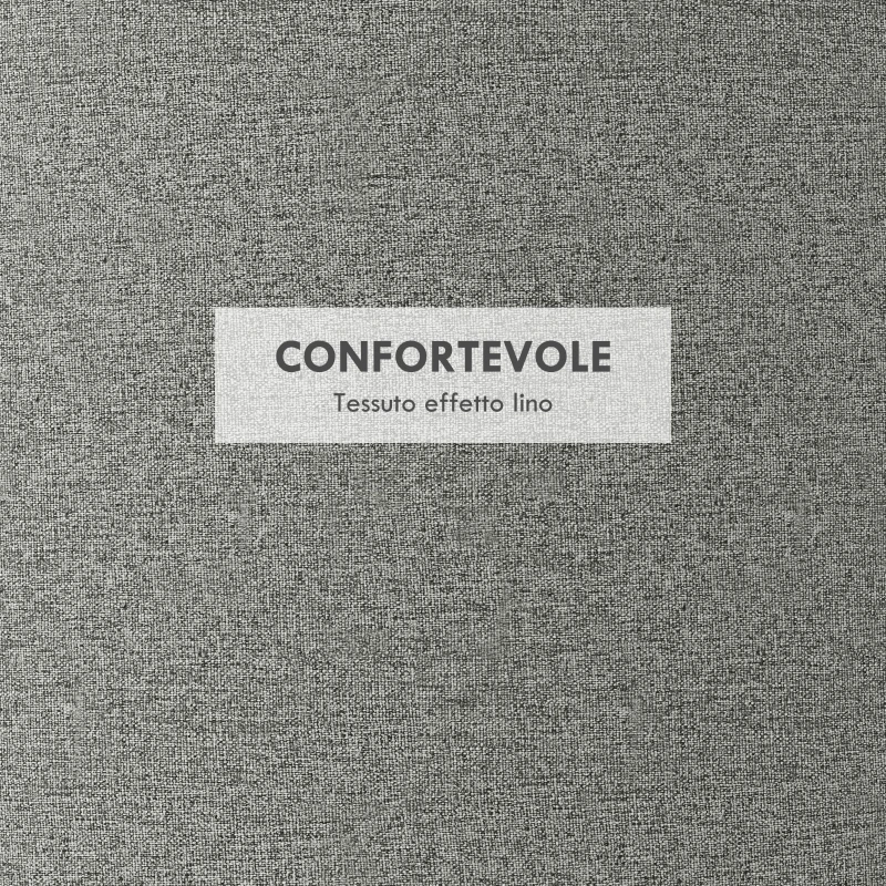 HOMCOM Pouf Contenitore Effetto Lino da 120 kg max con Vassoio a Ribalta, in MDF, 56x56x42 cm, Grigio