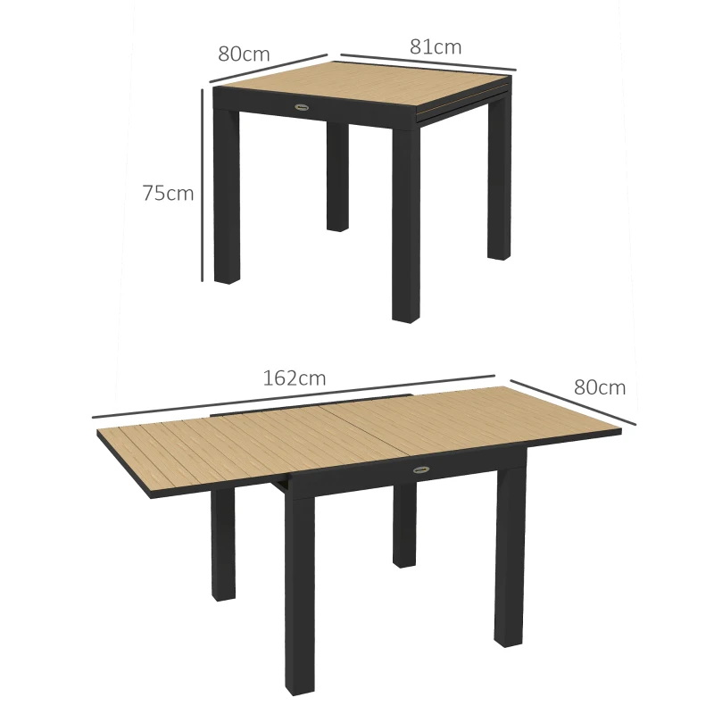 Outsunny Table de jardin Table d'extérieur, résistante aux intempéries, 162 x 80 x 75 cm, Jaune