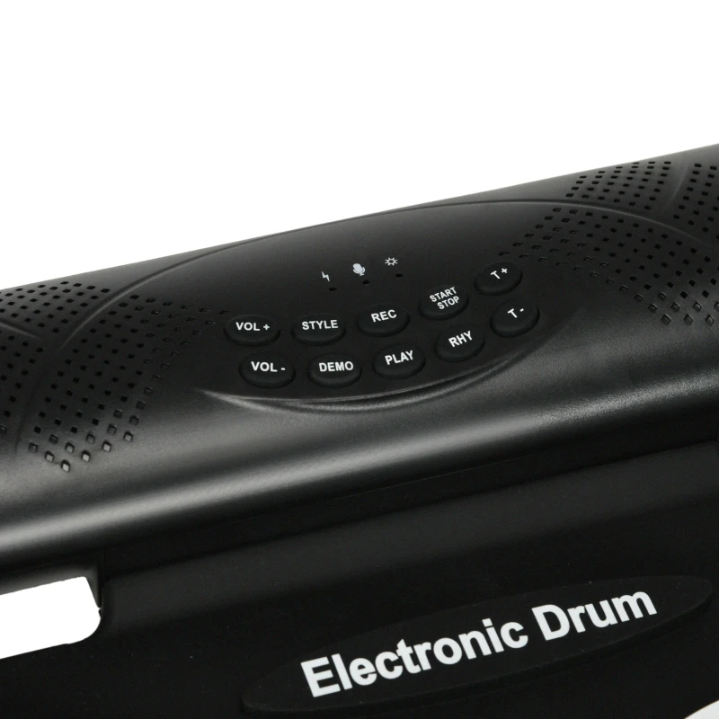 SPORTNOW Électronique drum set, kit de batterie électrique, avec 9 pads, pédales et baguettes de tambour, silicone, blanc et noir