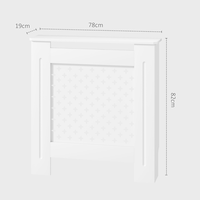 HOMCOM Couvercle de radiateur cache radiateur grille croisée pour salon chambre à coucher en bois 78l x 19P x 82H cm blanc
