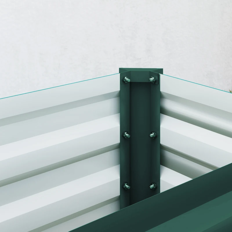 Outsunny Letto per Orto a Fondo Aperto con Bordi Arrotondati in Acciaio Zincato, 240x40x45 cm, Verde