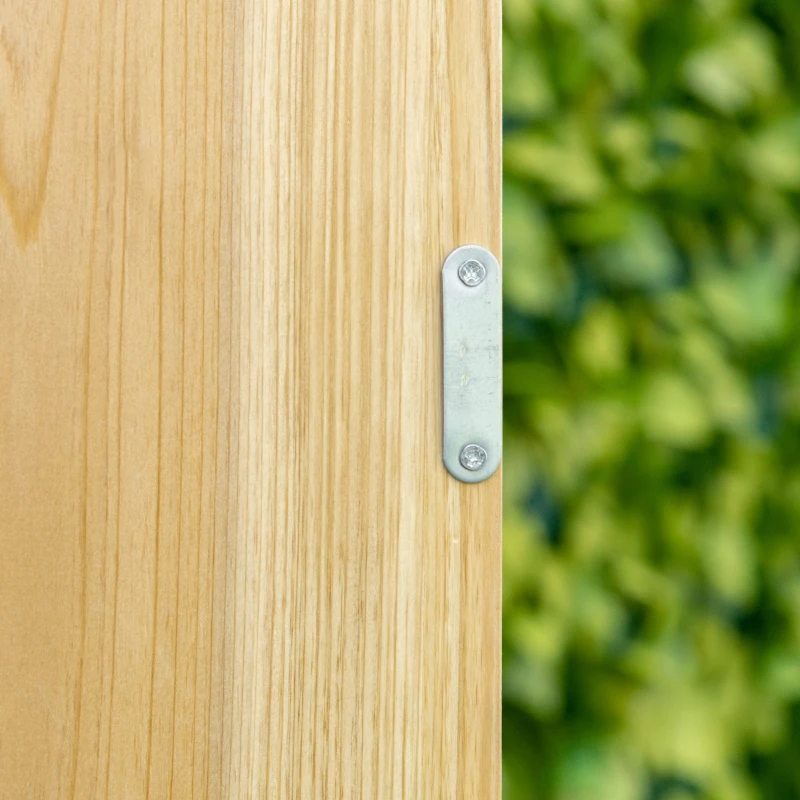 Outsunny Gartenschrank Gartenaufbewahrungsschrank verzinkte Metallplatte massives Holz 80 x 45 x 92 cm Naturholz