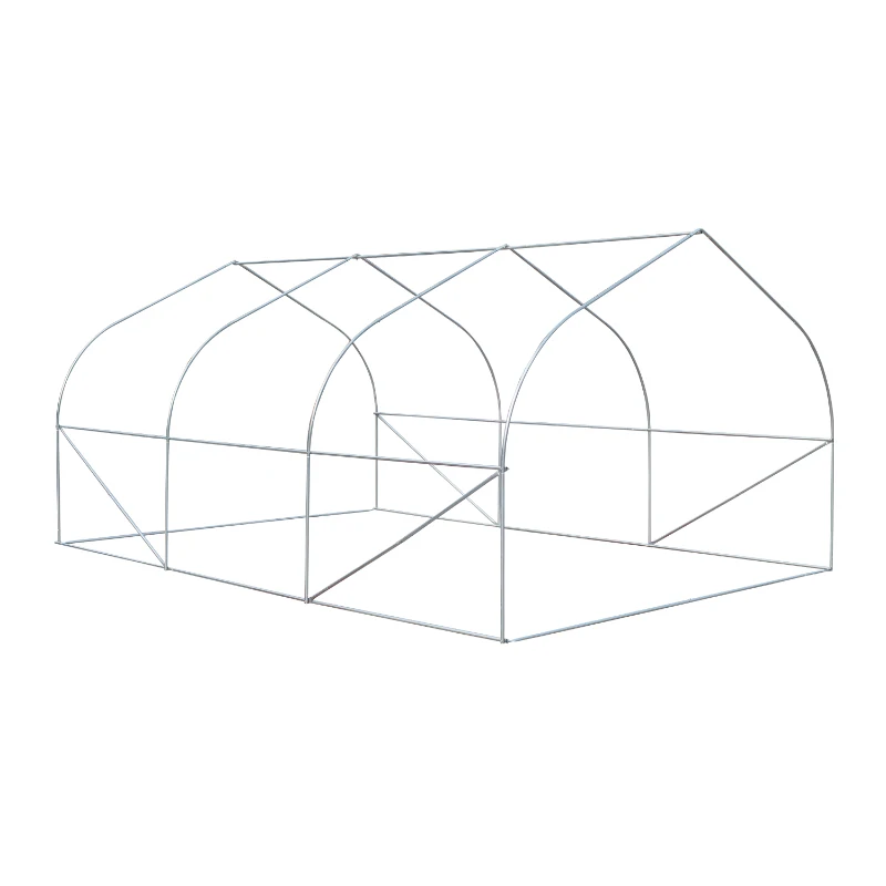 Outsunny Serre tunnel de jardin 4,5 x 3 x 2 m grande taille 6 fenêtres vert