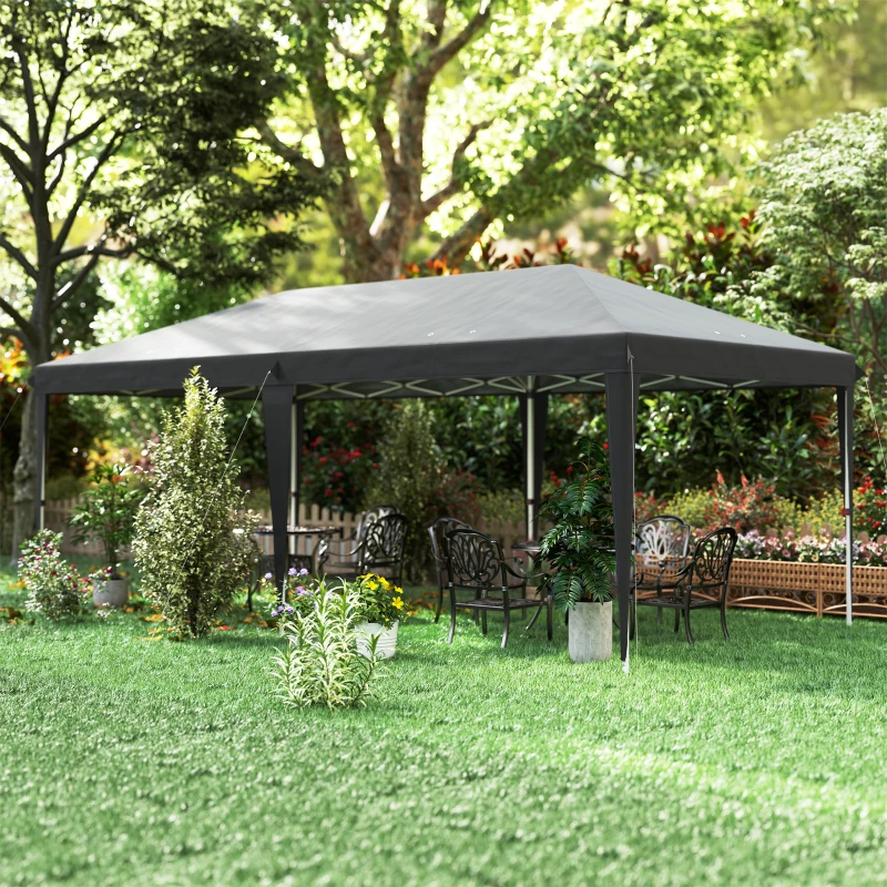 Outsunny 6 x 3 m Pop-Up Steel Frame Gazebo Grey(m-10)