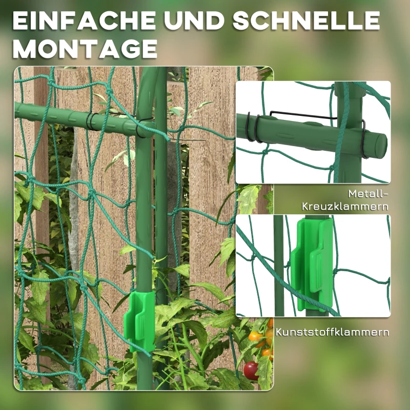 Outsunny Großer Rankbogen, Vogelschutznetz, einfache Montage, Metall, 43 x 182 x 183 cm