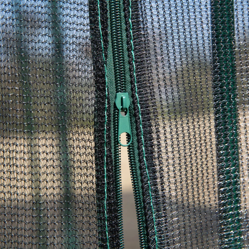 Outsunny Serre de Jardin Serre à tomates Filet Protection Solaire Anti-UV ombrage 50-60% 2 Portes zippées enroulables Acier HDPE Vert foncé Noir