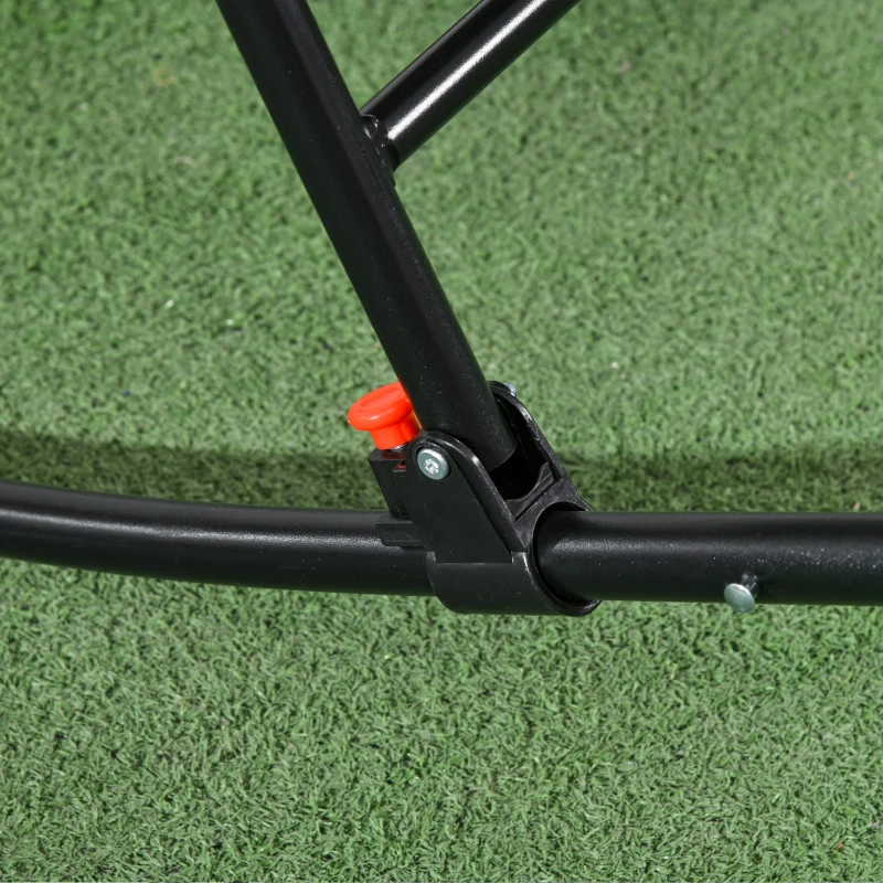 Outsunny Outdoor Schaukelstuhl, wetterfest, klappbar, mit Kopfkissen, bis 120 kg, Schwarz