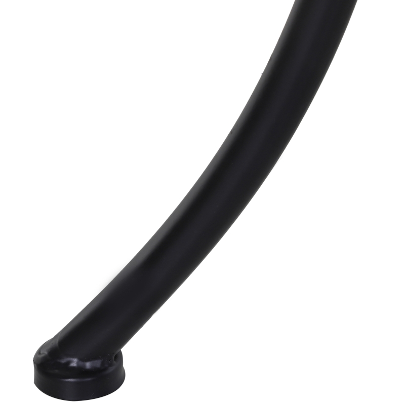 Outsunny Garten Couchtisch, Beistelltisch, Gartentisch, Kaffeetisch, Metall, Schwarz, Terrasse, 45 x 45 x 50 cm