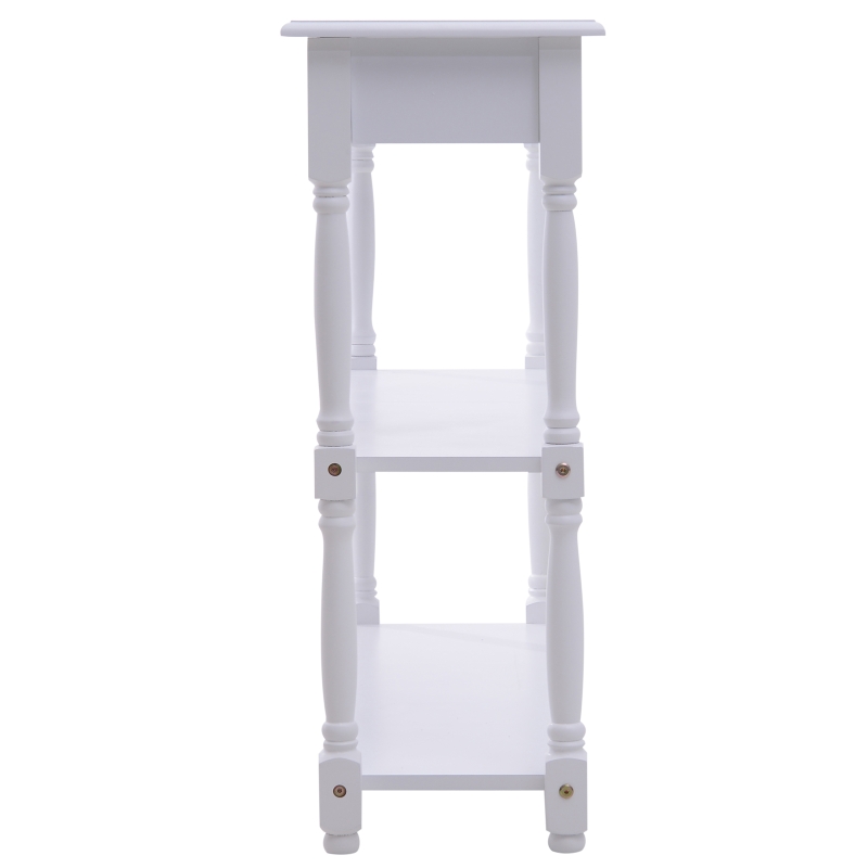 HOMCOM Mueble Recibidor Pasillo Mesa Consola Entrada Mesa Auxiliar con 2 Estantes 100x30x80cm Madera