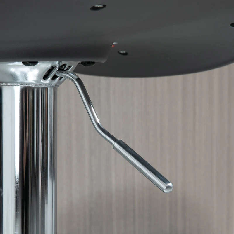 HOMCOM Set di 2 Sgabelli da Bar con Altezza Regolabile e Girevoli con Poggiapiedi, Nero