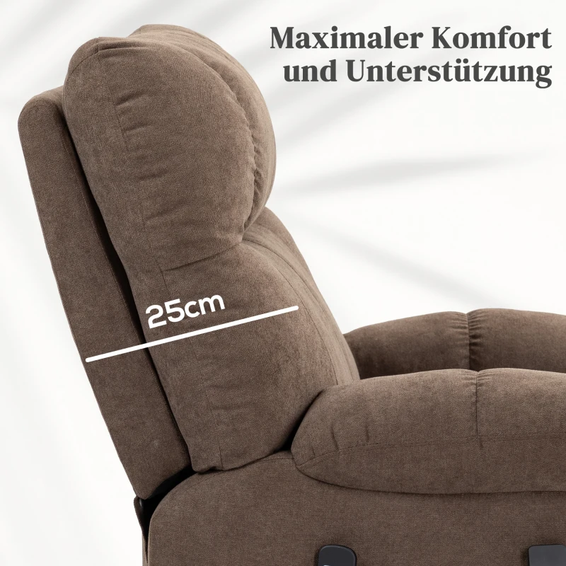 HOMCOM Relaxsessel mit Aufstehhilfe, elektrisch, 90x75x100cm, Braun(m-8)