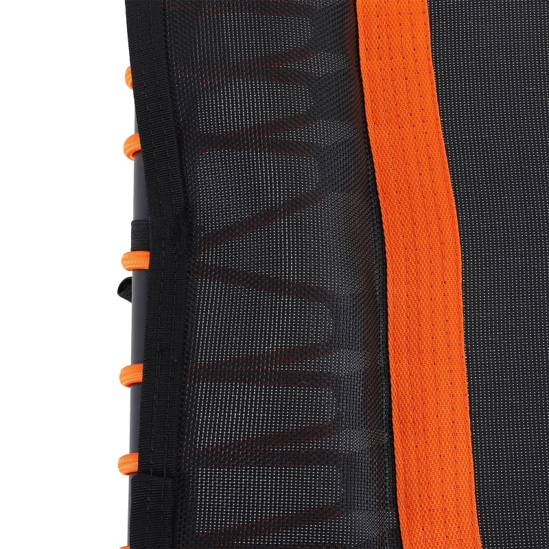 HOMCOM Fitness-Trampolin, Trampolin für Kinder und Erwachsene, Gartentrampolin, Stahl+Kunststoff+EVA, Orange+Schwarz, 122 x 122 x 122-138 cm