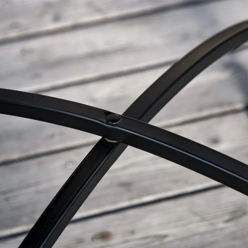 Outsunny Set Tavolo e Sedie da Balcone 3 Pezzi, Set da Giardino Pieghevoli in Metallo con Maioliche Colorate, Multicolore