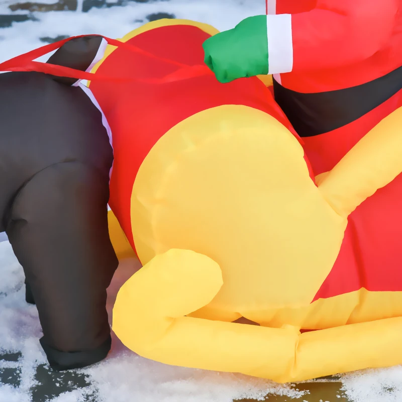HOMCOM Aufblasbarer Weihnachtsmann Outdoor Weihnachtsdekoration, 2 m, Santa Claus, inklusive Gebläse, Mehrfarbig