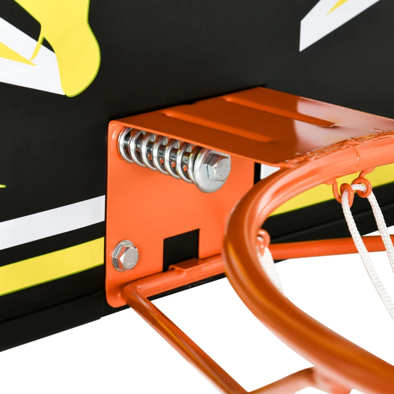 sportnow Canestro Basket per Bambini e Adulti da Indoor e Outdoor in Acciaio e PE, 110x90x70 cm, Nero e Giallo