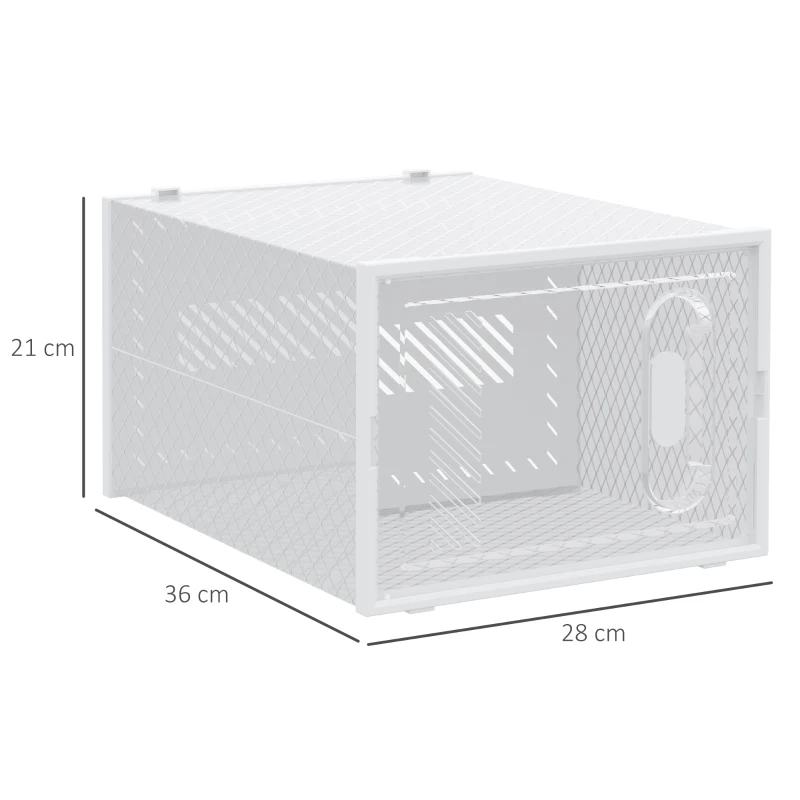 HOMCOM 8-teiliges Schuhregal, stapelbare Schuhboxen für Schuhe bis Größe 46, magnetische Türen, Kunststoff, 28 x 36 x 21 cm(m-3)