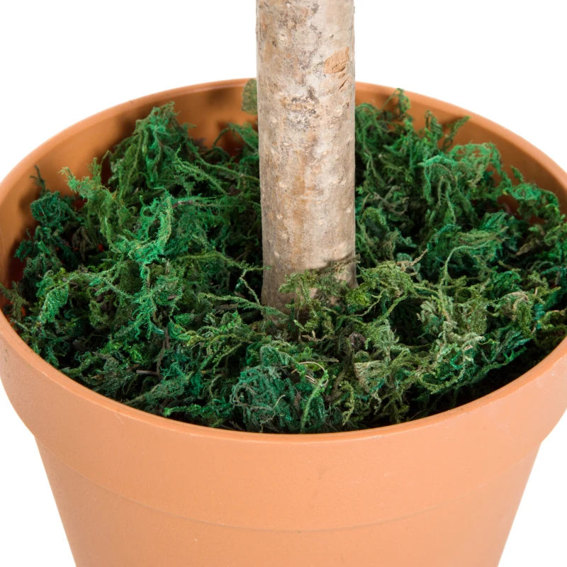 Outsunny Olivo Artificial 90cm con Cañas Naturales Árbol Planta Sintética Decorativa con Maceta Casa Jardín Decoración PE