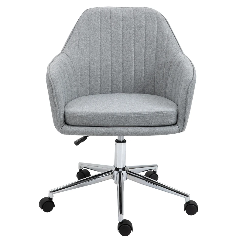 Vinsetto Silla de Oficina Silla Operativa con Altura Ajustable y Giratoria para Despacho Oficina 61x59x96cm Gris