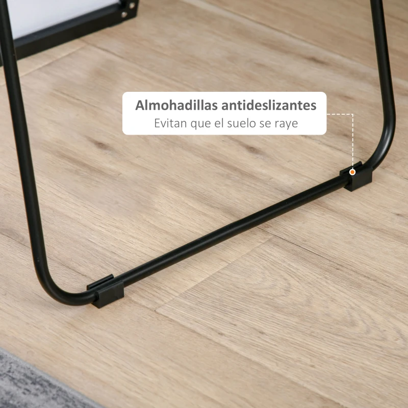 HOMCOM Espejo de Pie Cuerpo Entero de Aleación de Aluminio Espejo de Pared con 2 Formas de Uso Rectangular 50x161,5x2 cm Negro