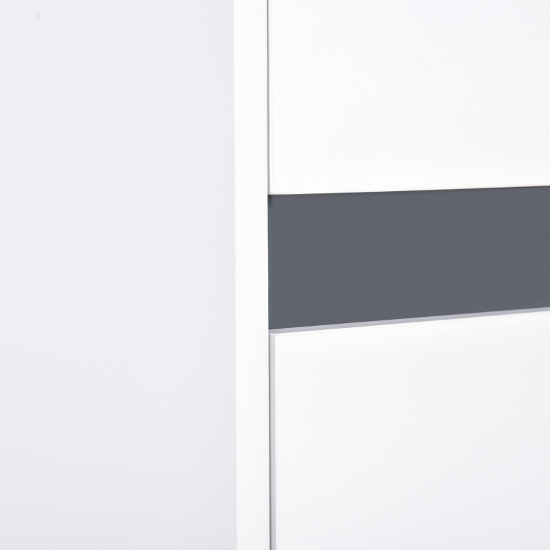 HOMCOM Colonna Bagno a 2 Armadietti con Ripiano Regolabile e Cassetto, in Truciolato, 35x31x172 cm, Bianco