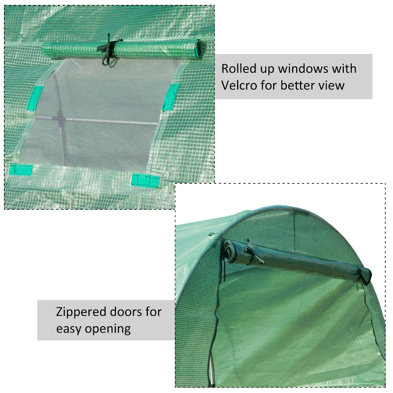 Outsunny Serra da Giardino e Balcone a Tunnel per Piante e Fiori in Tessuto PE 3×2m