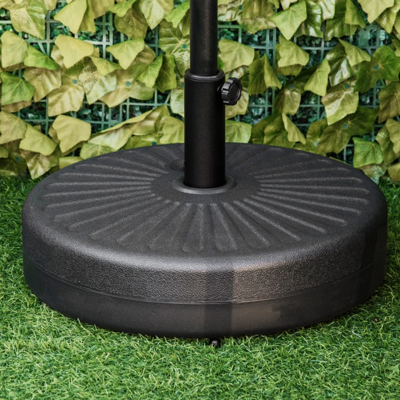 Outsunny Sonnenschirmständer 21-26 kg Schirmständer für Sonnenschirm Schirmstangen 38 mm Sonnenschirmfuß für Garten Terrasse Balkon Zement Schwarz Ø51 x 30H cm