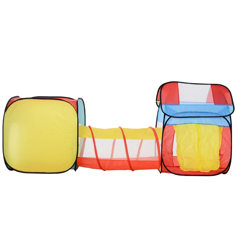HOMCOM Tenda Gioco per Bambini 3+ con Tunnel e Casetta, per Indoor e Outdoor (230x70x89cm), Sistema Pop-up