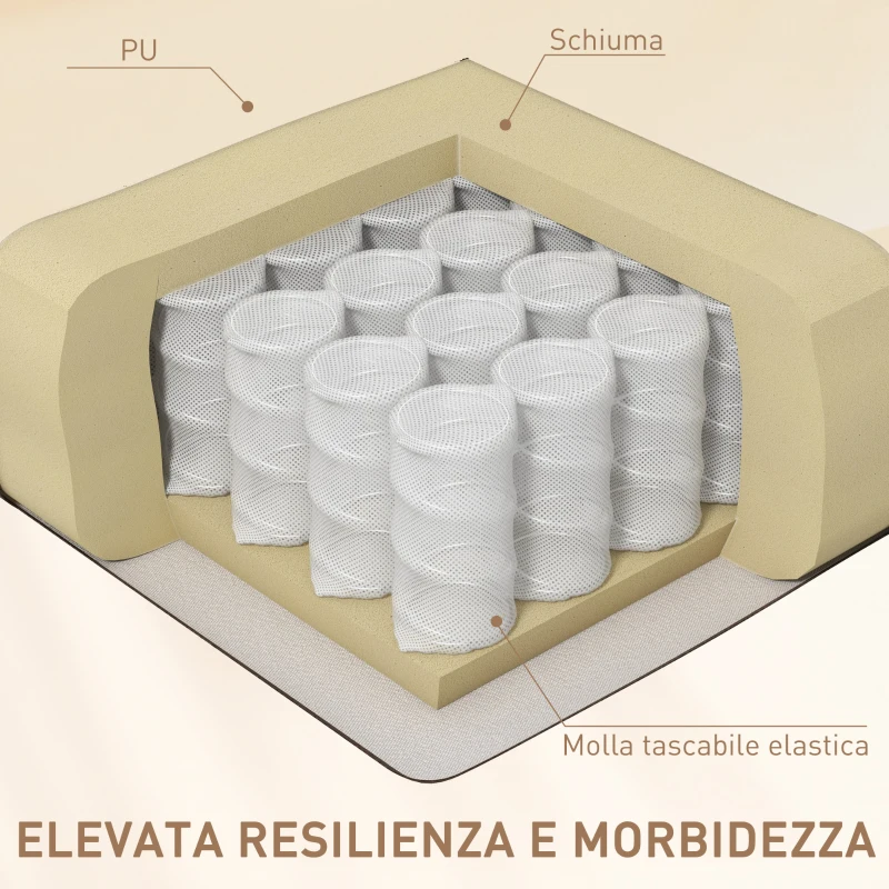 HOMCOM Poltrona Relax Reclinabile Beige con 8 Punti Massaggianti, Riscaldanti e Poggiapiedi, 97x92X104 cm