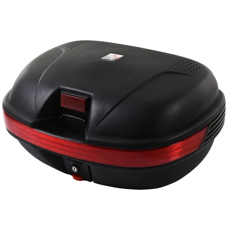 HOMCOM Baúl Moto Universal 43L + Llaves y Accesorios Equipaje Caja de Moto Topcase Casco para Motocicleta Ciclomotores Scooter