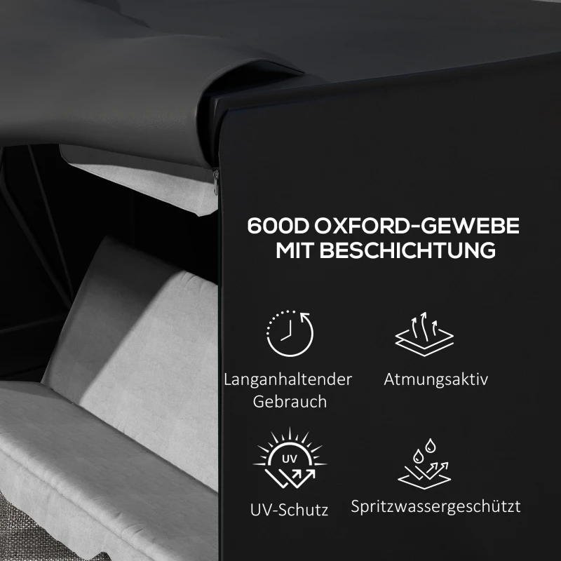 Outsunny Abdeckung für Gartenschaukel, Schutzhülle für Hollywoodschaukel, Abdeckhaube, wasserfest, 205 x 124 x 164 cm, Schwarz(m-4)