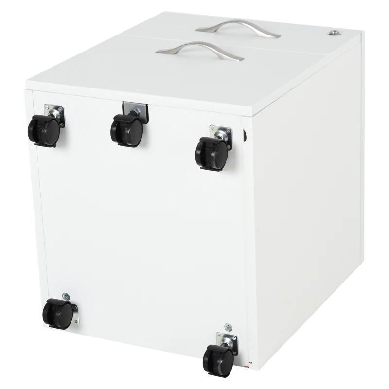 HOMCOM Cajonera de Oficina con Reudas Mueble Archivador con 2 Cajones Llave y Riel Colgante 40x45,5x52,5 cm Blanco