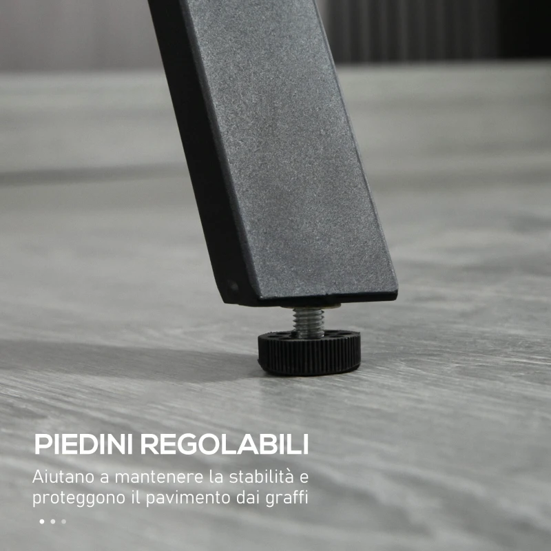 HOMCOM Bancone Bar Tavolo Alto Stile Industriale Effetto Marmo, Legno e Acciaio 120x60x102 cm, Nero
