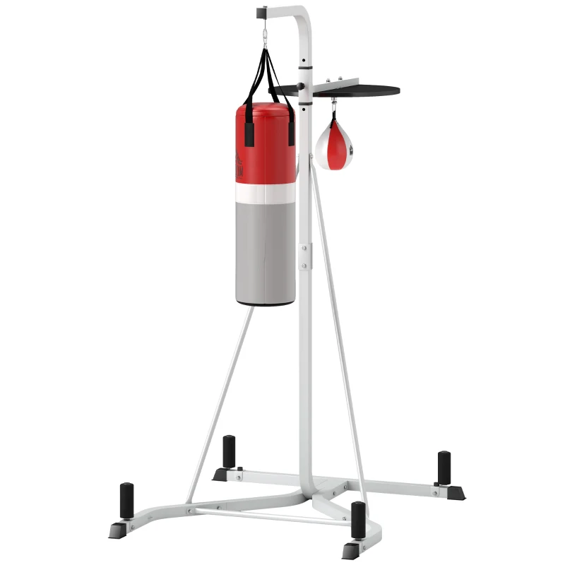 HOMCOM Freestanding Boxing Punch Bag & Speed ball Station, for Home Gym, White