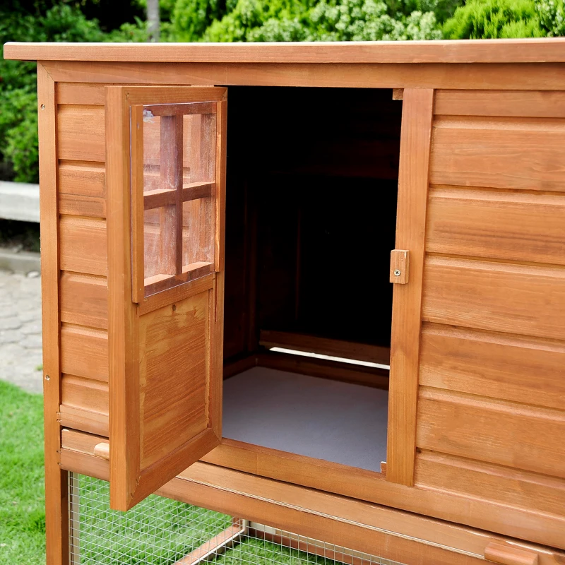 PawHut Pollaio per Galline Ovaiole da Esterno con Tetto Apribile e Recinto in Legno, 168x110.5x101.5 cm