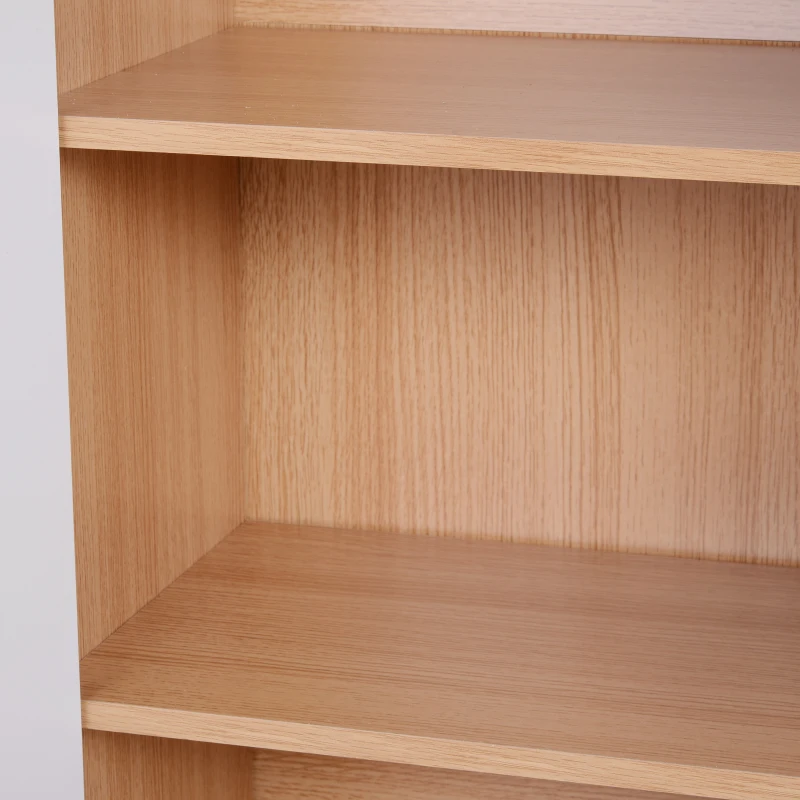 HOMCOM Mehrzweckschrank Standschrank Standregal Dekoschrank Bücherregal Schrank Holz Natur + Weiß 80 x 32 x 91 cm