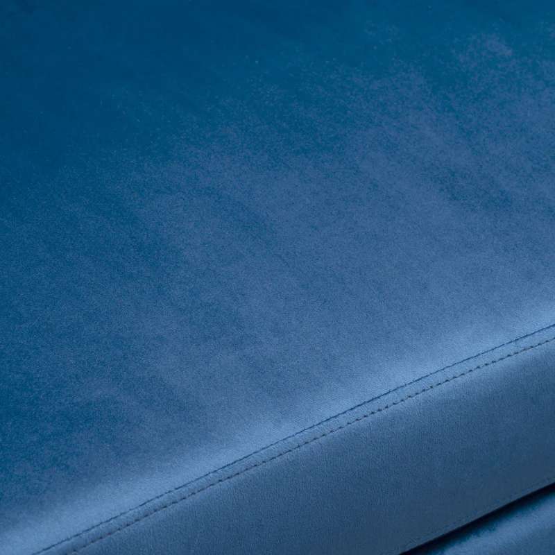 HOMCOM Divano Letto Angolare 3 Posti Effetto Velluto e Chaise Longue con Contenitore, 232x141x85cm, Blu