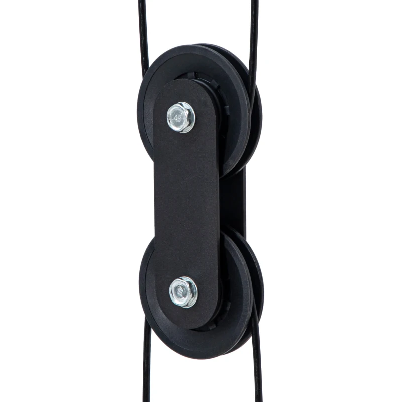 SPORTNOW Appareil de musculation double poulie vis à vis crossover, charge libre avec haltère 2 x 50kg dim. 245L x 85l x 207H cm(m-9)