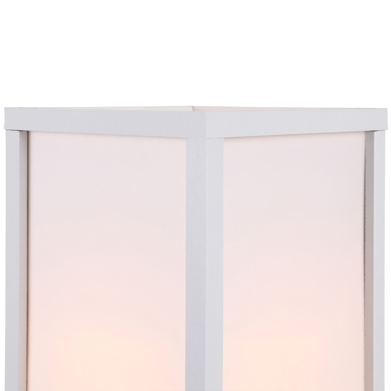 HOMCOM Lampadaire étagère Lampe étagère 26L x 26l x 160H cm 3 étagères 4 Niveaux MDF Blanc