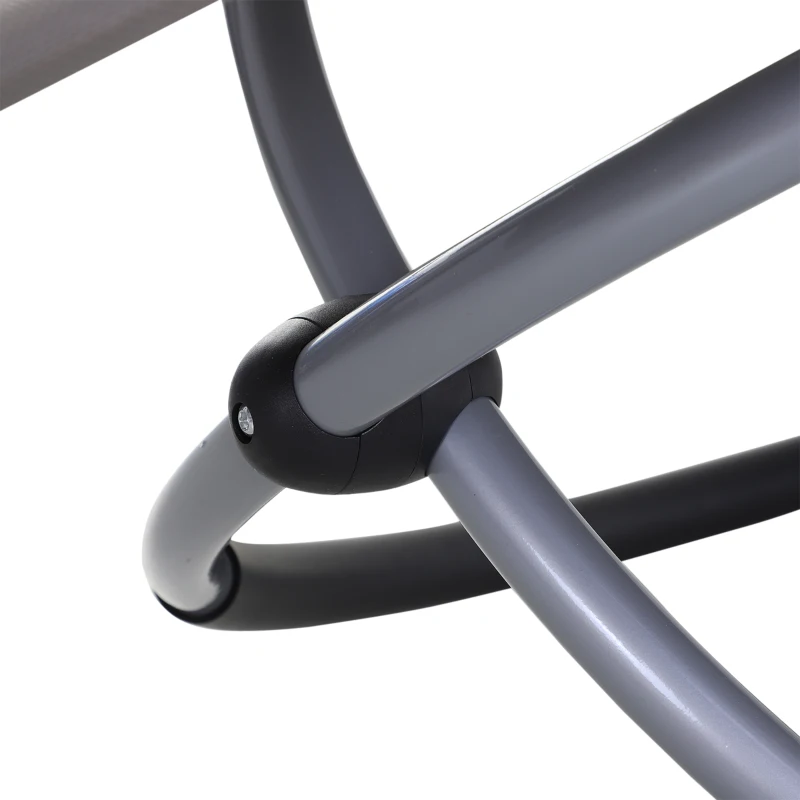 Outsunny Sedia a Dondolo Design Moderno per Interni ed Esterni Texteline 154x80x84cm Grigio