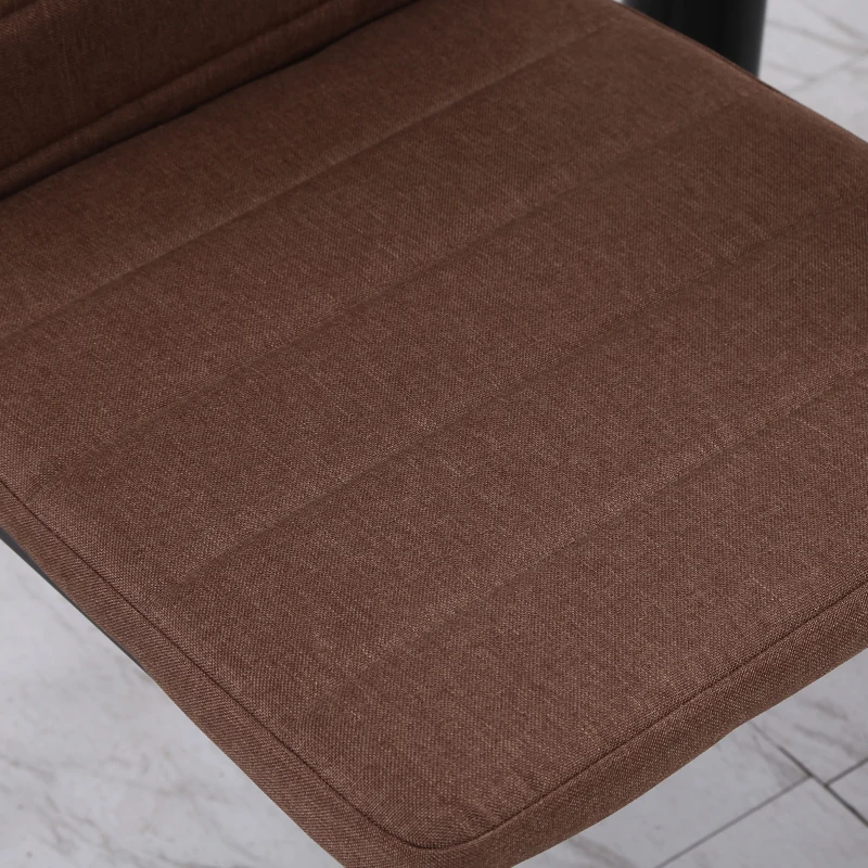 HOMCOM Set 4 Sedie Imbottite per Soggiorno o Sala da Pranzo, Sedie da Cucina Moderne, in Metallo e Tessuto Cachi