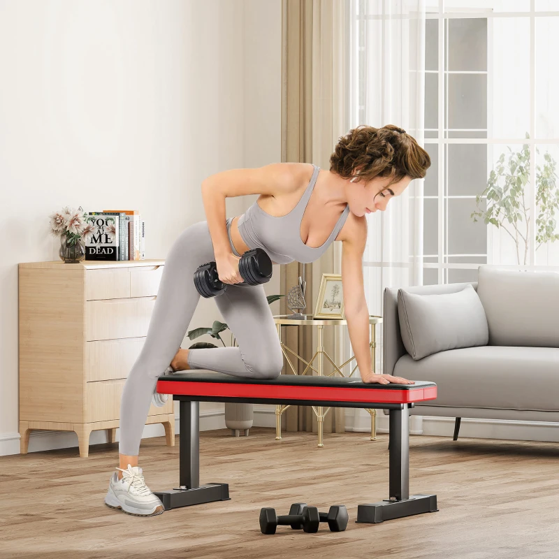 SPORTNOW Banco de Musculación Carga 300 kg Banco de Abdominales para Entrenamiento de Cuerpo Completo en Casa Gimnasio Negro