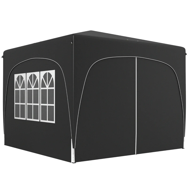 Outsunny 3 x 3m Pop-Up Gazebo Shelter, with Accessories - Black