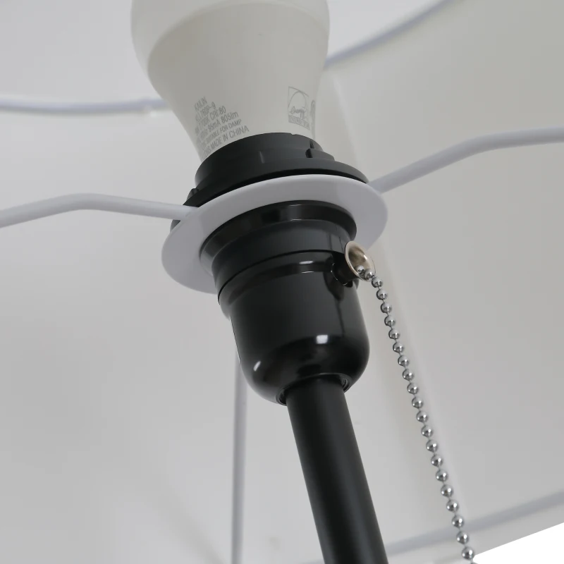 HOMCOM Stehlampe Stehleuchte Standleuchte E27, Stahl+Polyester, 37x37x152cm (Schwarz+Weiß)