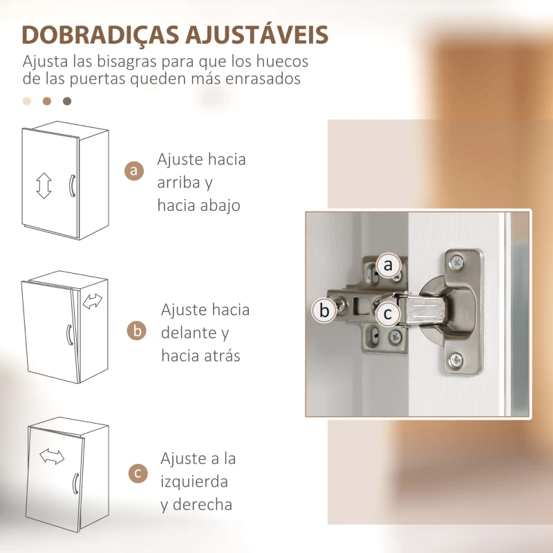 HOMCOM Alacena de Cocina Mueble Auxiliar de Cocina con Puerta de Vidrio y Estantes Ajustables para Comedor 76x36x160 cm Blanco