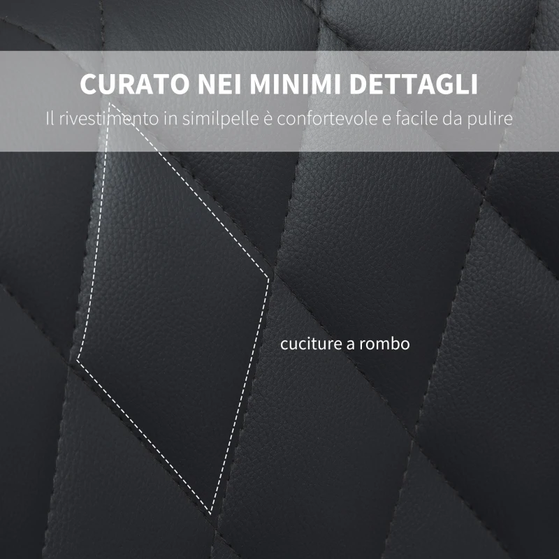 HOMCOM Set di 2 Sgabelli da Bar Alti in Finta Pelle con Altezza Regolabile, Sgabelli Cucina Girevoli con Schienale e Poggiapiedi, 46.5x49.5x92-113cm Grigio