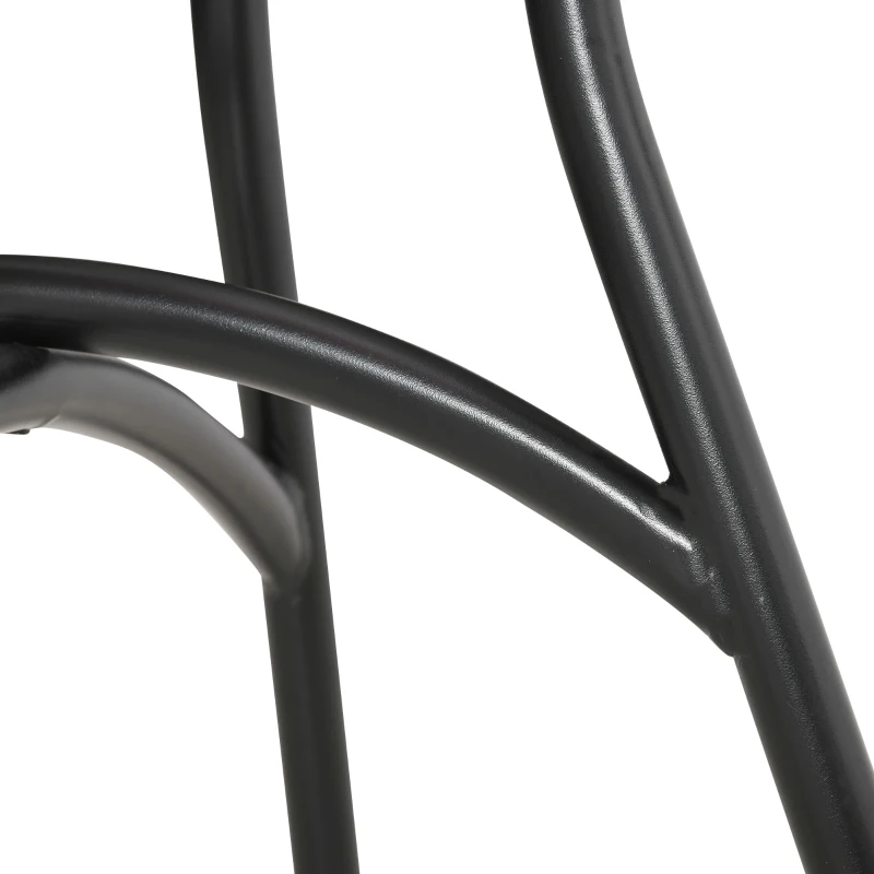 Outsunny 5-tlg. Polyrattan Gartenmöbel Set Essgruppe Esstisch mit 4 Stühlen Gartensitzgruppe mit Beistelltisch Gartenset Outdoor Metall Natur