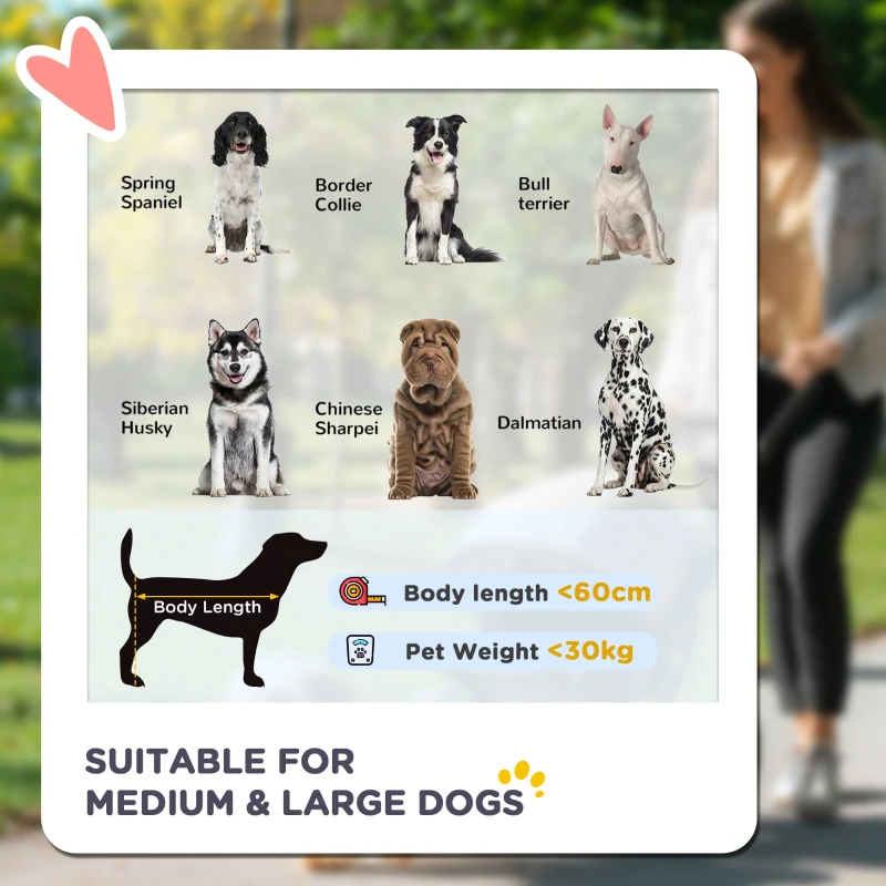PawHut Foldable Pet Stroller, with Universal Wheels, Shock Absorber, for Medium and Large Dogs - Grey(m-4)