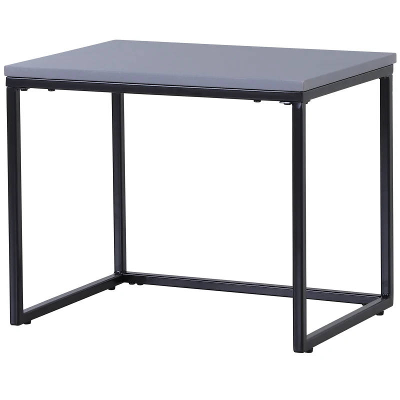HOMCOM 3 Mesitas de Centro Minimalista Mesa Nido Patas de Acero con Funda de Plástico para Salón 55x40x45cm
