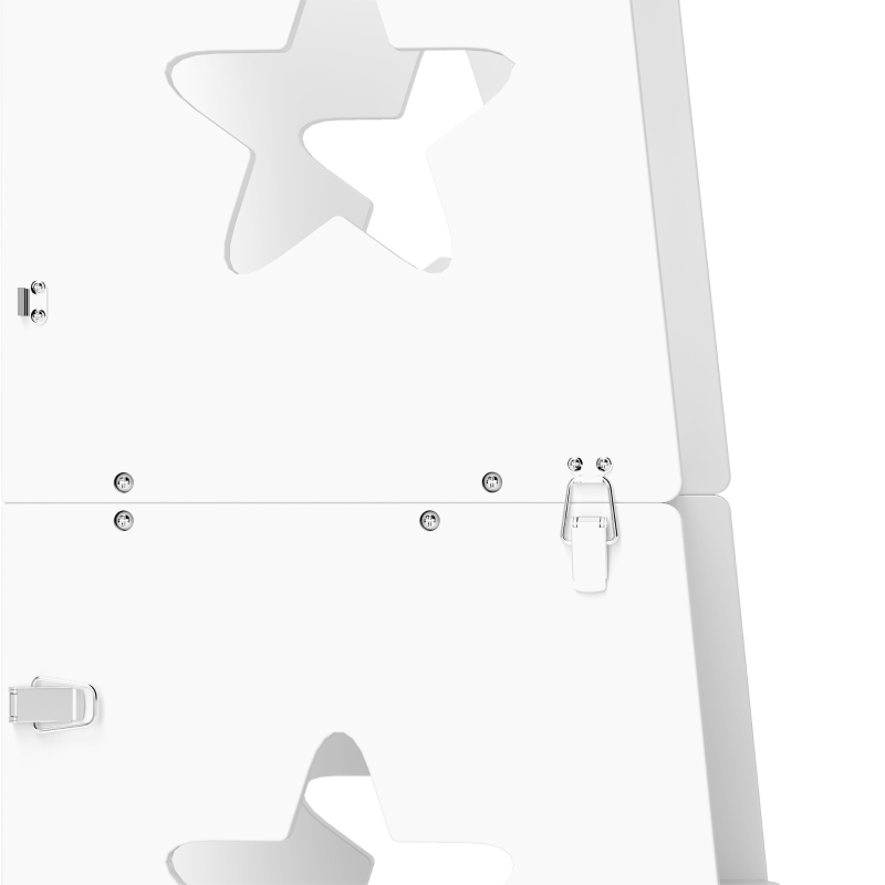 AIYAPLAY Scala Montessori Convertibile in Set Tavolo e Sedie con Barra di Sicurezza, in Legno, 60x44.5x86 cm, Bianco